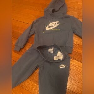 Nike 3T Blue Sweat Outfit Hoodie Pants Set